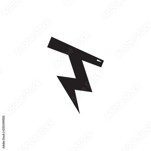 thunder fox logo design icon combination
