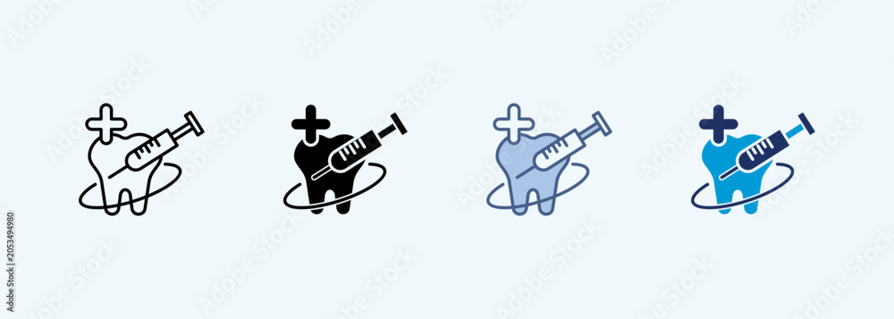 Photography syringe multiple style icon collection