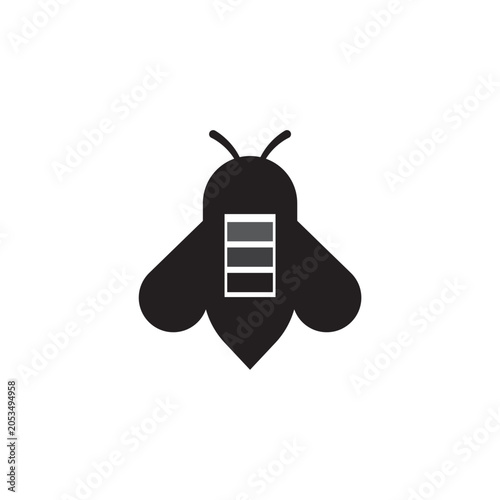 bee energy battery logo design combination