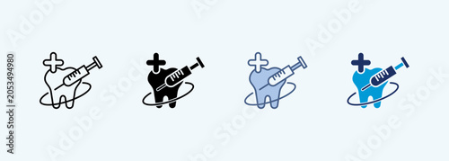Photography syringe multiple style icon collection