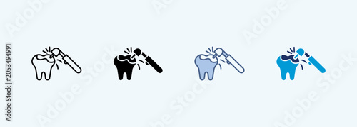 фотографія dental filling multiple style icon collection