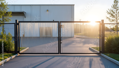 Closed metal sliding gate for secure property access