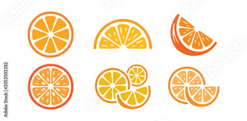 Foto orange slice shape icon design