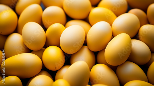background of yellow eggs for easter