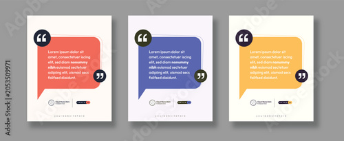 Client Testimonial Quote Social Media Post Template Collection with Customer Review Showcase, Feedback Speech Bubble Design and Five Star Rating Layout