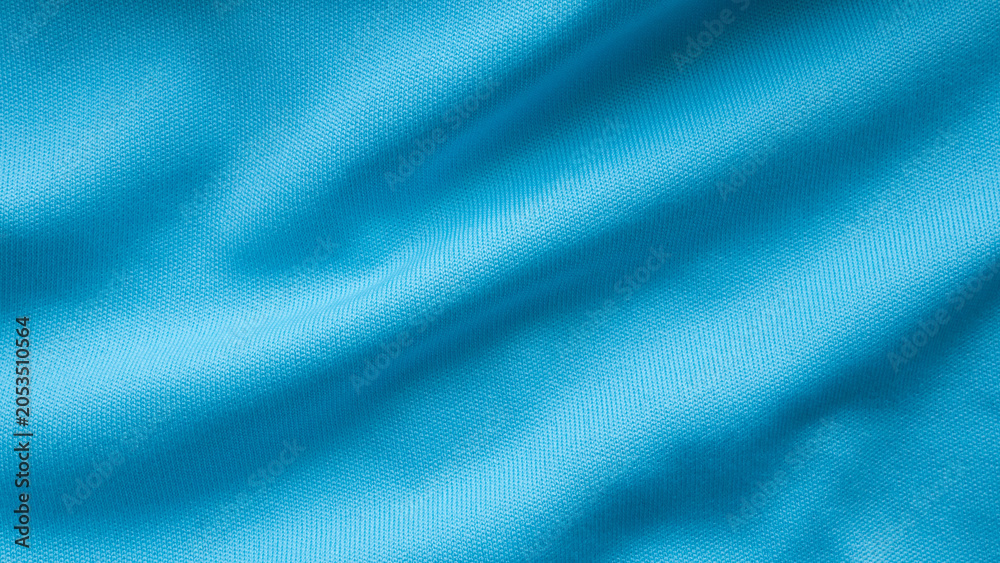 Fototapeta premium Blue sports clothing fabric football shirt jersey texture