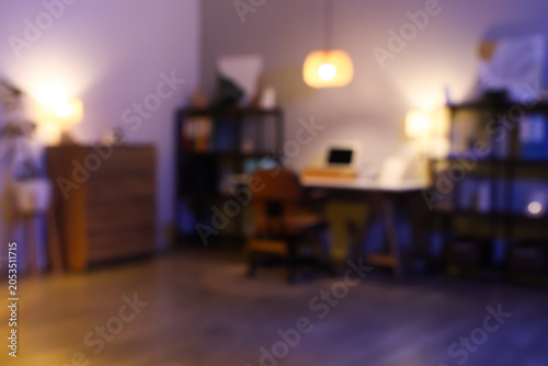 Blurred home office interio...