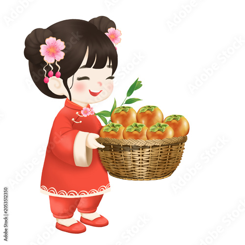 girl with basket of vegetables