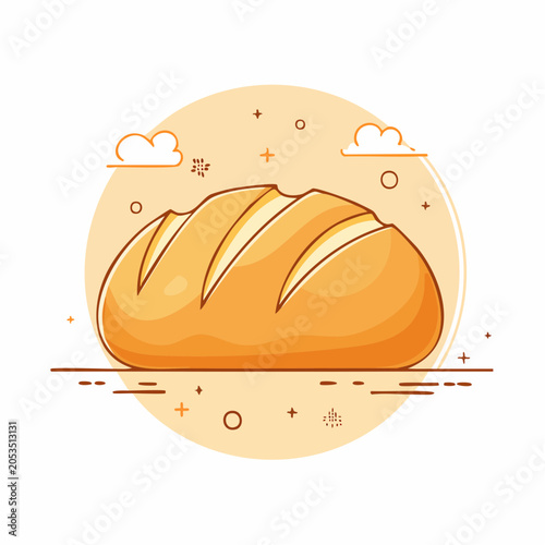 Stylized Loaf of Bread Illustration