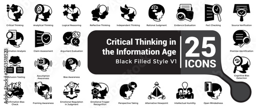 Tableau sur toile Filled Critical Thinking in the Information Age Bundle H25 V01