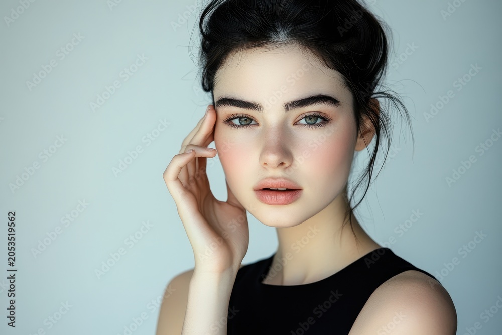 Fototapeta premium Beautiful young woman with natural makeup