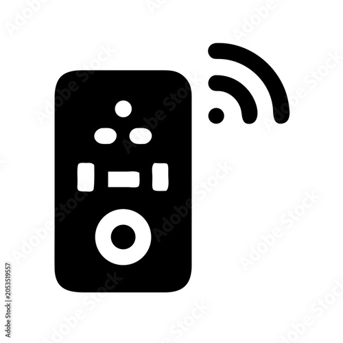 Wireless remote control communication icon with signal waves wireless communication technology connection infrared electronics interface