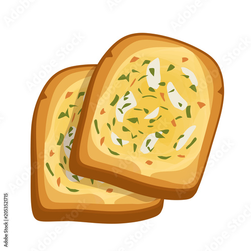 Garlic Bread Slices Illustration