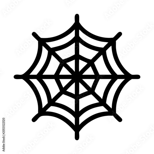 Photos Detailed spider web icon for halloween and spooky themes with halloween decorati