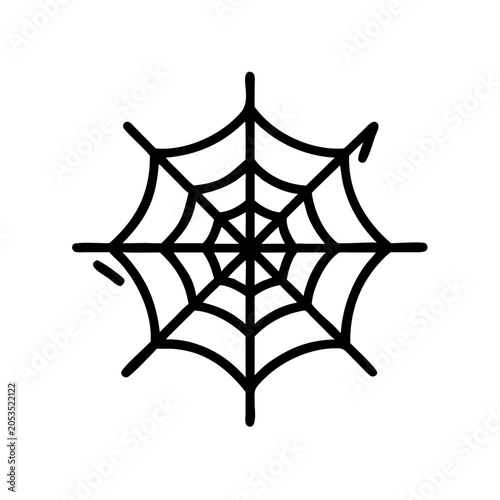 Hand drawn spider web illustration for dark thematic designs and horror concepts with halloween illustration isolated seasonal arachnid creative