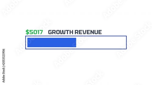 Business Growth Revenue Progress Bar Animation – Financial Performance Increase Motion Graphic