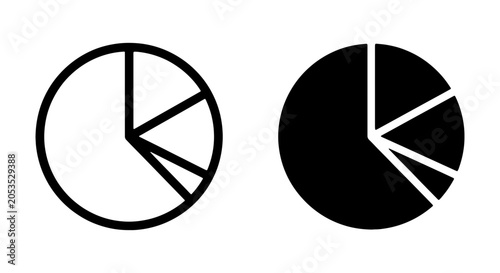 Foto Pie Chart Icons, Data Visualization Symbols, Business Analytics Graphics, Vector