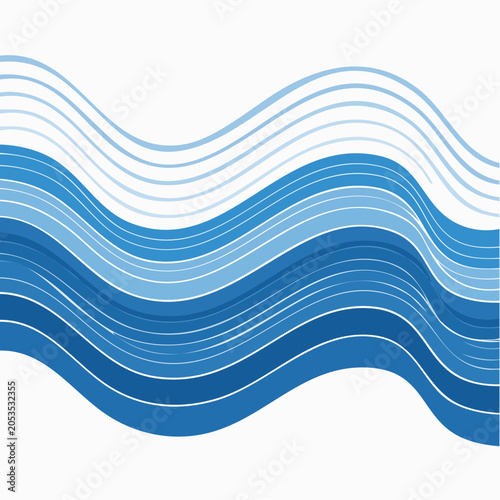 Abstract Blue Waves Background