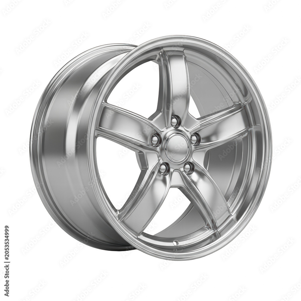 Fototapeta premium Silver alloy wheel rim