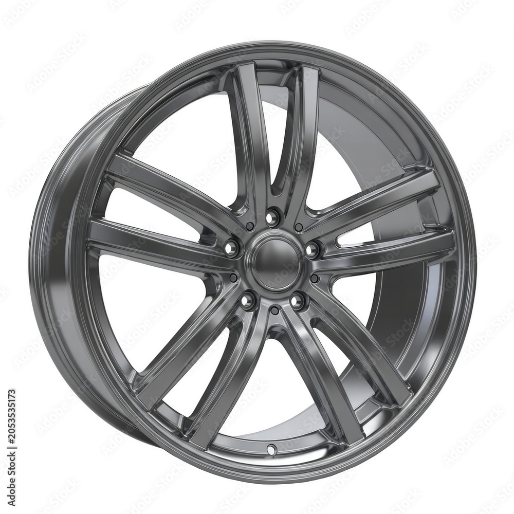 Obraz premium Stylish alloy wheel rim with a complex multi-spoke design