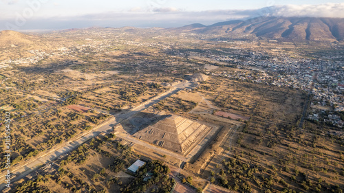 Aerial View of the Pyramid of the Sun and Pyramid of the Moon, Teotihuacán, Mexico
