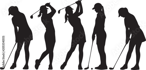 Canvastavla golf girl silhouettes