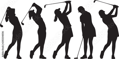 Fotografie golf girl silhouettes