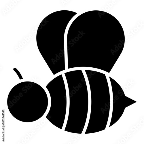 Honey bee glyph solid icon