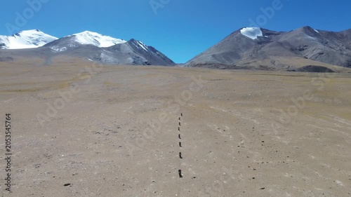 Barren land of Ladakh India drone shots