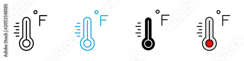 Quadro su tela : Fahrenheit multi - style icon design concept
