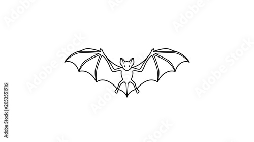 Vászonkép Cute Bat Illustration - Hand Drawn Style