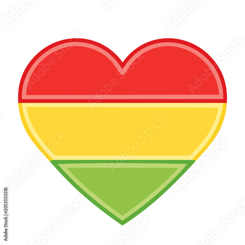 Heart shaped Jamaican flag vector