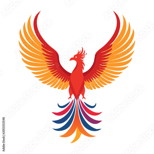 Phoenix Bird Graphic Design Vector