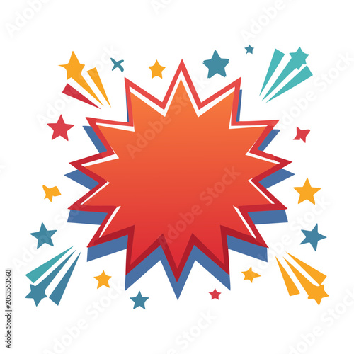 Red Burst Star Vector Graphic