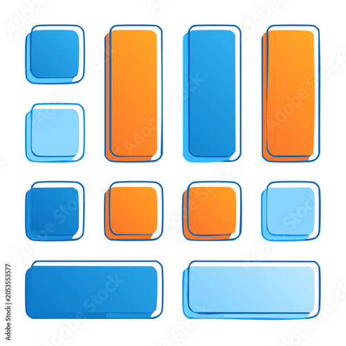 Set of flat design button shapes