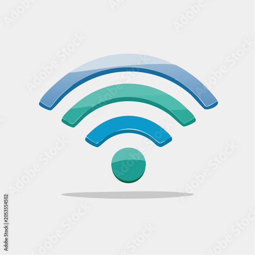 Abstract 3D Wi-Fi Signal Icon