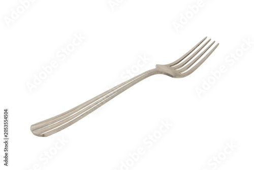 Metal fork isolated on white background cutout