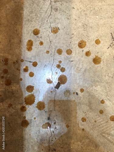 Coffee drop on the ground