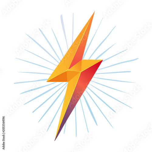 Geometric Lightning Bolt Vector Graphic