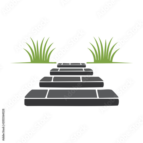 Stone Steps Pathway in Flat Design
