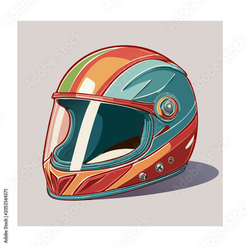 Vintage Racing Helmet Illustration