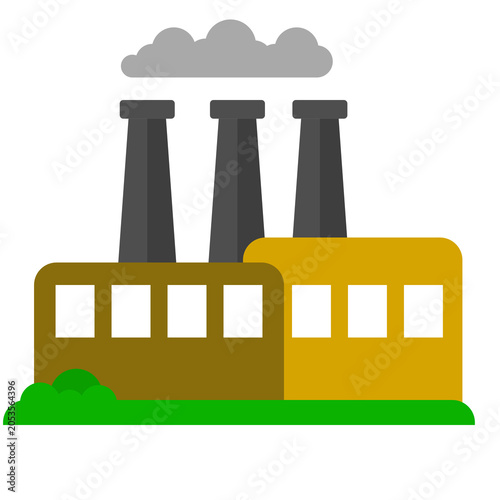 Industrial carbon capture plant icon illustration