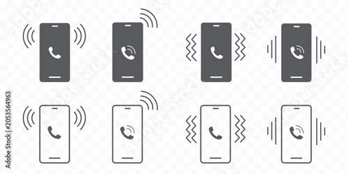 Foto Smartphone Vibrating icon set , Mobile Phone ringing, Telephone Icon vector illustration
