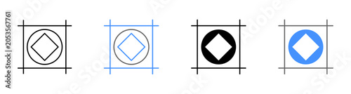 Tableau sur toile Studio Emblem Creation Grid Layout and Brand Logo Icon Pack Vector Illustration