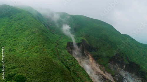 Aerial view of Yangmingshan national park in Taiwan