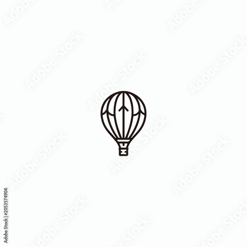 Minimalist line art hot air balloon icon