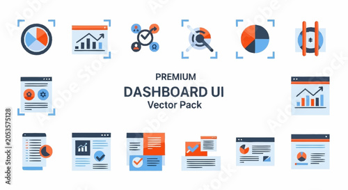 Premium dashboard UI vector icons pack.