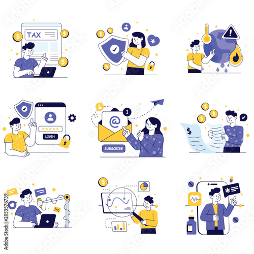 Nallow vector illustration set 06