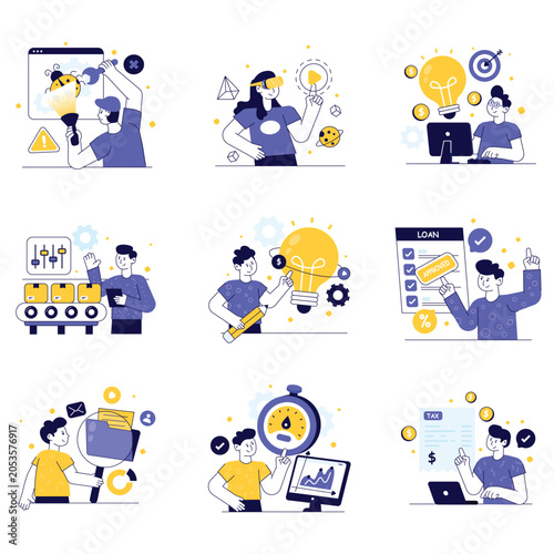 Nallow vector illustration set 03