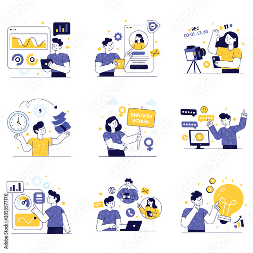 Nallow vector illustration set 01